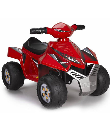 Feber elektrische quad speelgoed voor kinderen, 6V, blauw met zwarte details, geschikt voor buiten, afmetingen 67x41x45 cm.