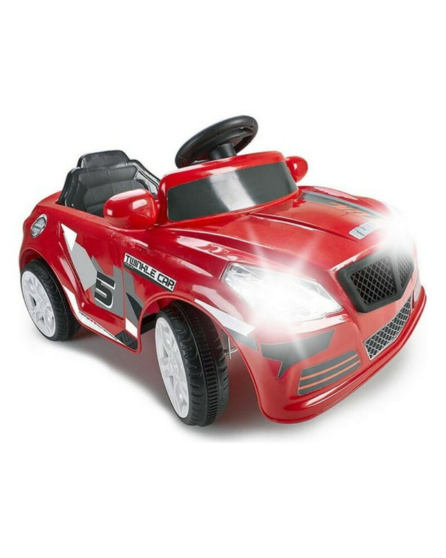 Feber electric toy car for kids, red and black, suitable for outdoor play, with realistic design and safety features.
