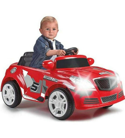 Feber elektrische speelgoedauto voor kinderen, sport en openlucht speelgoed, met roze en witte ontwerp, klaar om te rijden