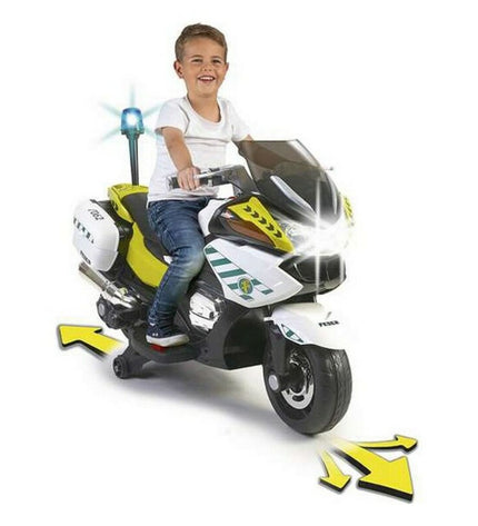 Feber elektrische kinder-scooter with colorful handlebar grips and foot deck, suitable for outdoor play.