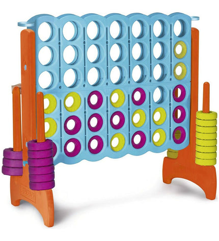 Feber Mega 4 in Line game set with colorful plastic components and game board, designed for children’s indoor and outdoor play.