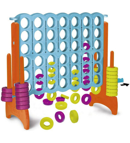 Feber Mega 4 in Line game set for children, colorful plastic game with large playing surface and scoring areas.