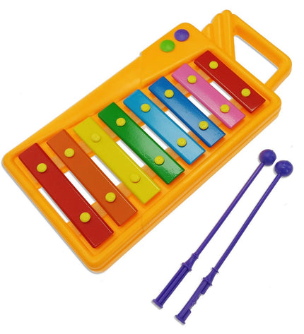 Reig Natura Music percussion set for kids with 9 colorful musical instruments, including drums, shaker, and tambourine.