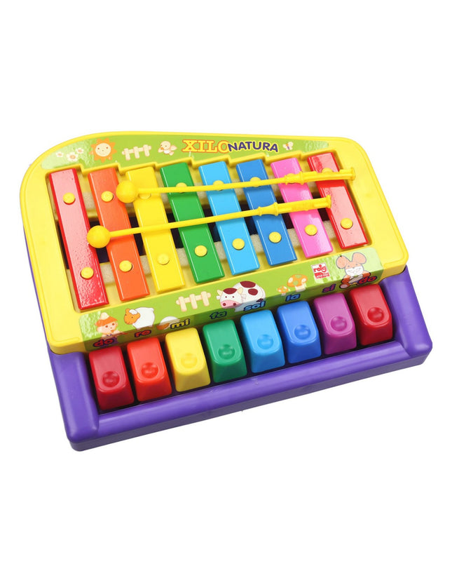 Reig Xilo Natura toy xylophone piano for children, colorful musical instrument with multiple bars and a wooden frame.