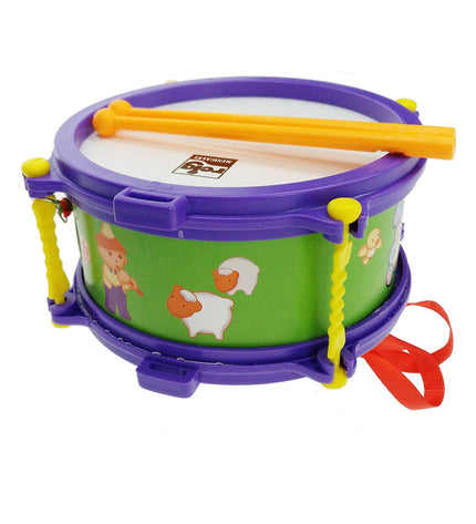 Reig Trommel Reig dieren 20 cm, speelgoed en muziekinstrument voor kinderen, colorful animal design, heldere drum surface