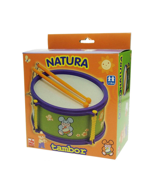 Reig Trommel Reig dieren 20 cm, kleurrijk speelgoed en muziekinstrument voor kinderen, met dierenmotief en handvat.