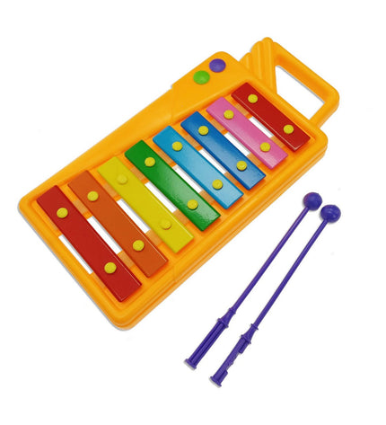 Colorful Reig Xylofoon toy for kids, a musical instrument with vibrant bars, designed for children's play and musical learning.