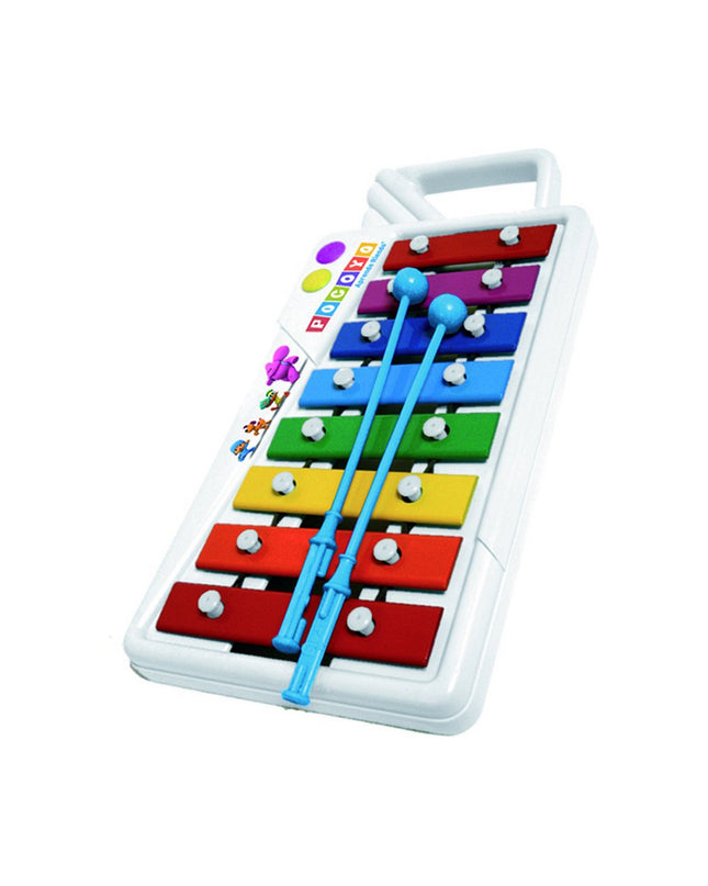 Colorful Pocoyo plastic xylophone toy for kids, featuring musical instrument design and bright, engaging colors.