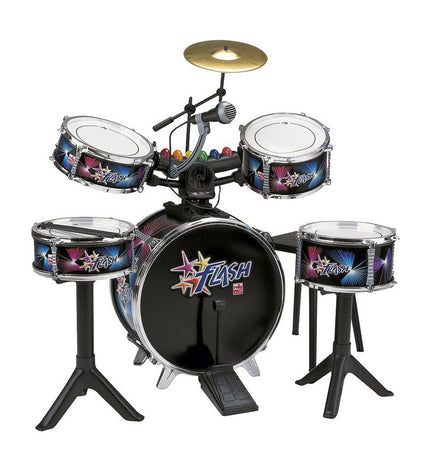 Reig plastic children's drum set, colorful toy percussion instrument for kids, includes multiple drums for musical play.