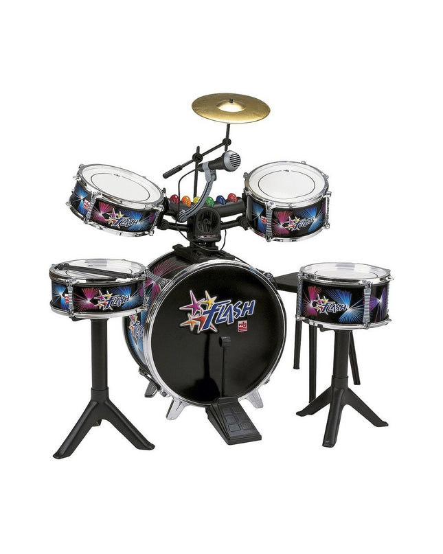 Reig plastic children's drum set, colorful toy percussion instrument for kids, includes multiple drums for musical play.