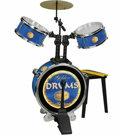 Colorful plastic toy drums by Reig, suitable for children, with drumsticks and vibrant design for musical play and fun.