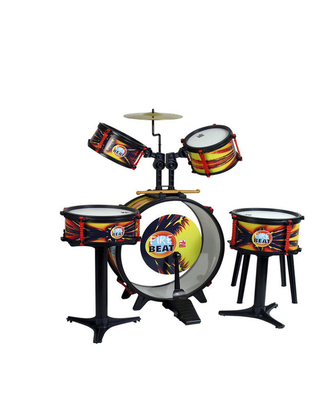 Reig Fire Beat Fuego plastic drum set for children, colorful toy percussion instrument for kids' music play and entertainment.
