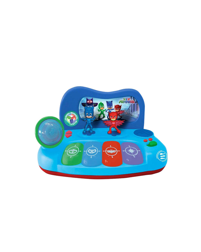 Blue PJ Masks MP3 player toy for kids, featuring colorful buttons and playful design, perfect for children's music and entertainment.
