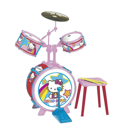 Hello Kitty plastic drums toy for kids, colorful musical instrument with Hello Kitty design, suitable for children's play and entertainment.