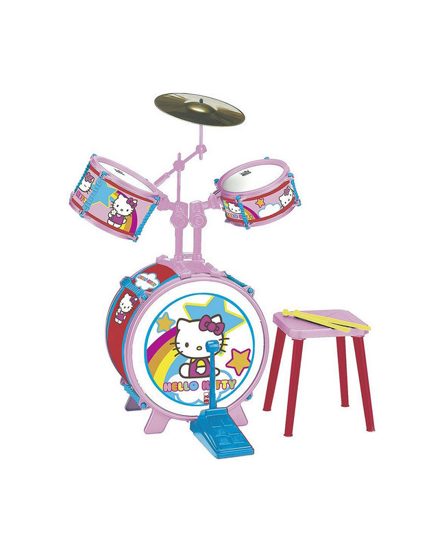 Hello Kitty plastic drums toy for kids, colorful musical instrument with Hello Kitty design, suitable for children's play and entertainment.