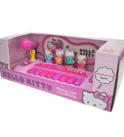 Hello Kitty electronic toy piano for kids, colorful musical instrument with keys and Hello Kitty design.