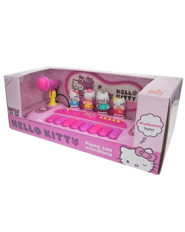 Hello Kitty electronic toy piano for kids, colorful musical instrument with keys and Hello Kitty design.