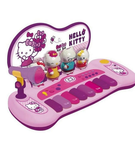 Hello Kitty electronic toy piano for children, colorful music instrument with pink and white design, perfect for young music enthusiasts.
