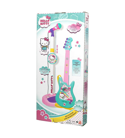 Hello Kitty children's toy guitar with microphone, colorful musical instrument for kids, fun playset for young musicians