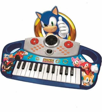 Colorful Sonic electronic toy piano for kids with keys and buttons, designed for children’s musical play and learning.