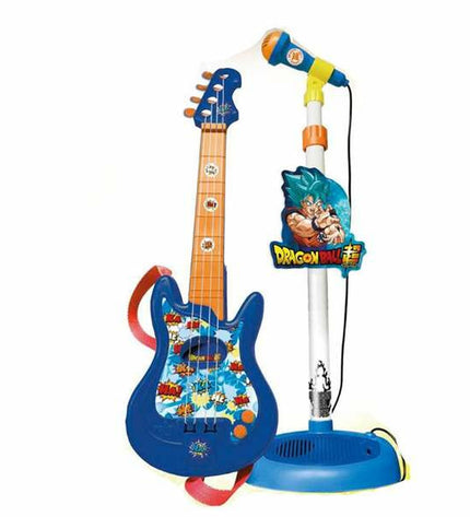 Dragon Ball Kindergitaar with karaoke microphone, colorful toy musical instrument for children, themed from Dragon Ball series.