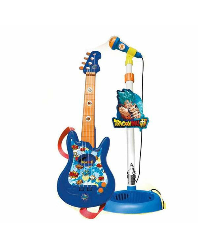 Dragon Ball Kindergitaar with karaoke microphone, colorful toy musical instrument for children, themed from Dragon Ball series.