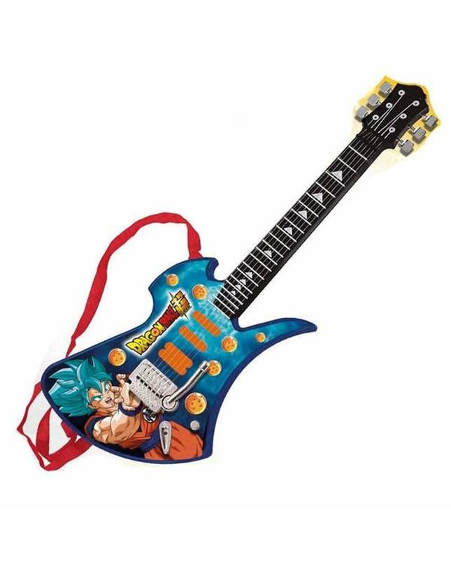 Colorful Dragon Ball electronic guitar toy for kids, featuring vibrant design inspired by Dragon Ball characters, perfect for young musicians.