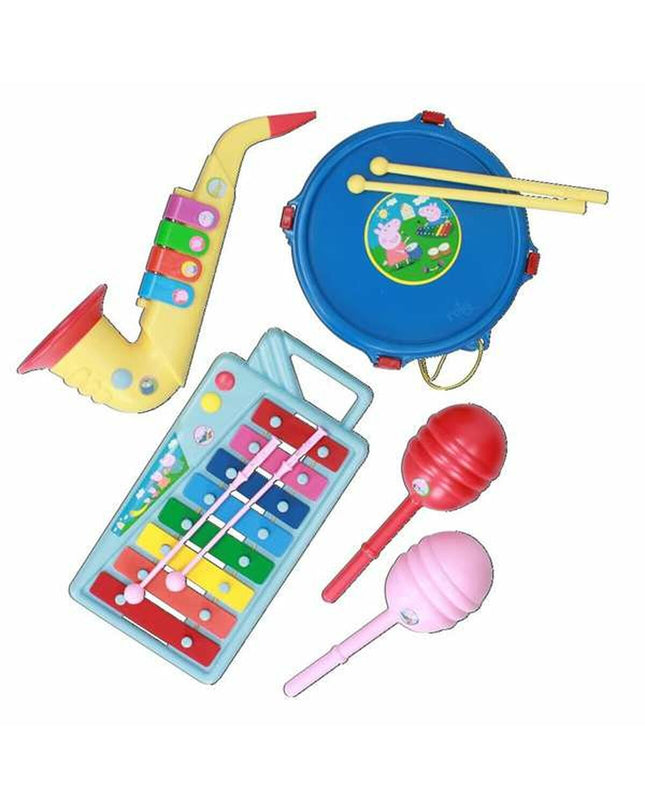 Set speelgoedmuziekinstrumenten Reig with 9 colorful kids' musical instruments, including drums and shakers for children.