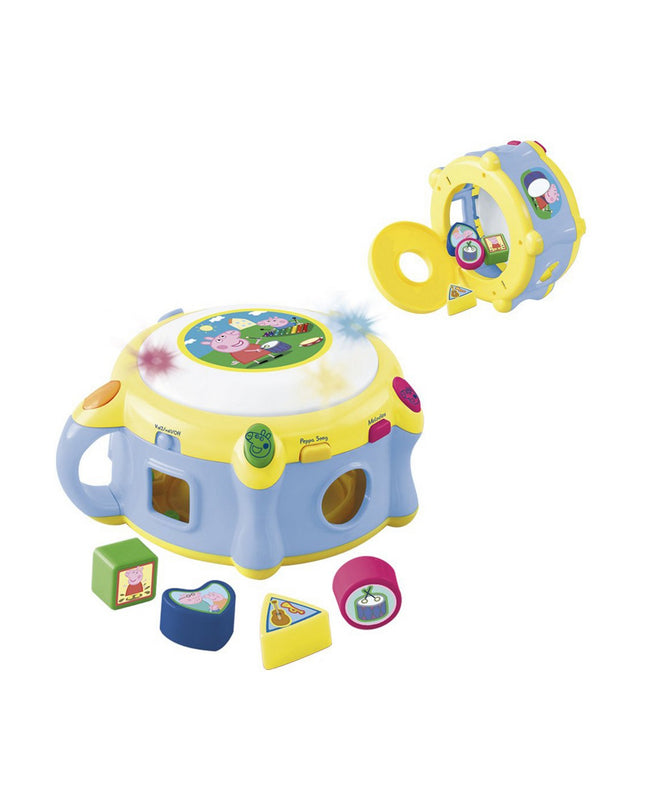 Peppa Pig plastic drum toy from Reig, colorful children's musical instrument with Peppa Pig design, suitable for kids' play and entertainment.