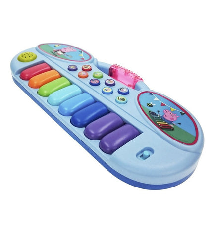 Peppa Pig educatief leerplan speelgoed voor kinderen met muzikale instrumenten en spelactiviteiten featuring Peppa Pig branding.