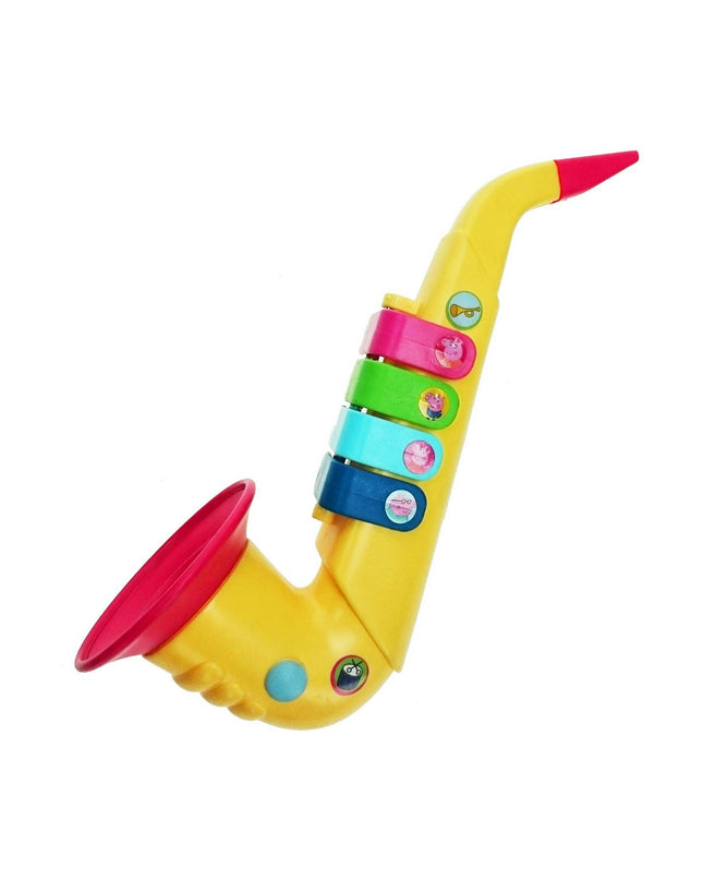 Reig Peppa Pig saxophone toy for children, colorful plastic musical instrument, suitable for kids' play and music learning.