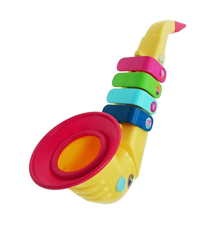 Reig Peppa Pig saxophone toy for kids, colorful plastic musical instrument, suitable for children's play and learning.