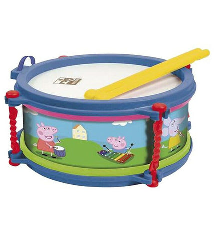 Peppa Pig baby toy drum set, 8.5 x 19 x 19 cm, colorful children's play instrument featuring Peppa Pig design.