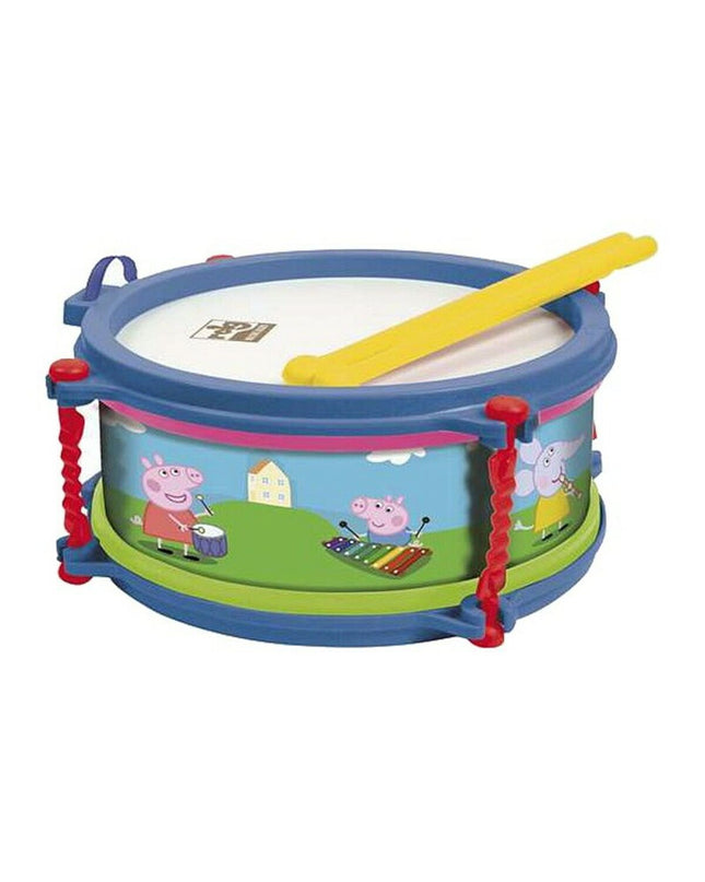 Peppa Pig baby toy drum set, 8.5 x 19 x 19 cm, colorful children's play instrument featuring Peppa Pig design.