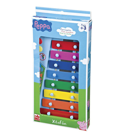 Peppa Pig plastic xylophone music toy for children, colorful musical instrument designed for young kids to play and learn.