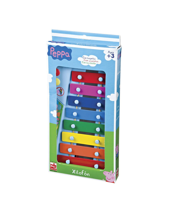 Peppa Pig plastic xylophone music toy for children, colorful musical instrument designed for young kids to play and learn.