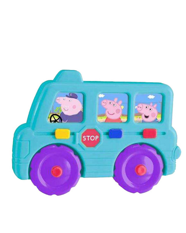 Peppa Pig educational baby toy bus for young children, featuring colorful design and Peppa Pig characters.