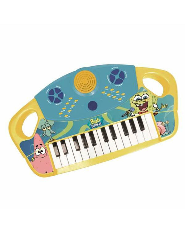 Spongebob electronic toy piano for kids, colorful musical instrument with buttons and keys, ideal for children's play and learning.
