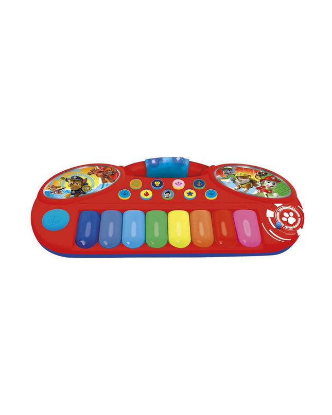Paw Patrol educational playset with musical instruments and learning activities for children, featuring colorful Paw Patrol characters.