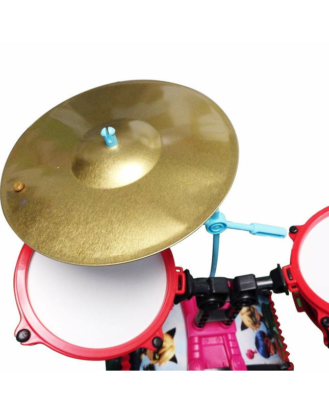 Lady Bug plastic drums for children, colorful toy musical instruments with drumsticks, suitable for kids' play and musical fun.