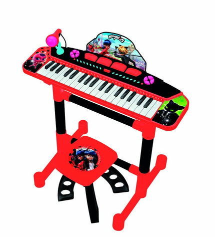 Lady Bug electronic toy piano for kids, colorful children's musical instrument with playful design and keys visible.