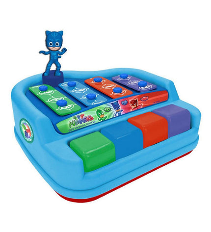 Blue PJ Masks plastic xylophone toy for children, colorful musical instrument for kids' play and learning.