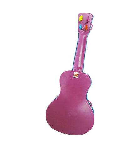 Reig Kindergitaar Reig Party with four blue and white strings, colorful toy guitar for children, musical instrument playset.