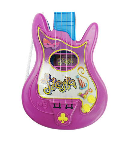 Reig Kindergitaar Reig Party with four colorful strings, blue and purple, designed for children’s musical and playing fun.