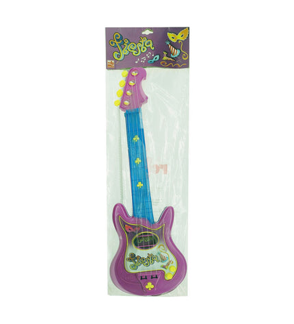 Reig Kindergitaar Reig Party with four colorful strings, electric design, blue and purple, children's musical toy and instrument.