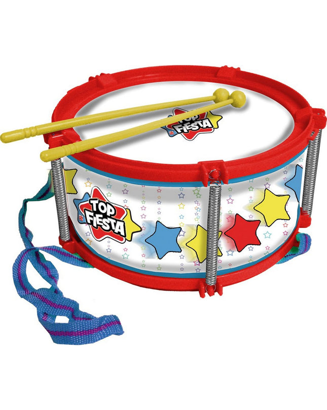 Reig plastic toy drum with a 21.5 cm diameter, colorful design, suitable for children's musical play and entertainment.