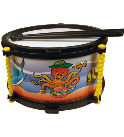 Reig plastic musical toy drum with colorful fish design, suitable for children's music and play activities.
