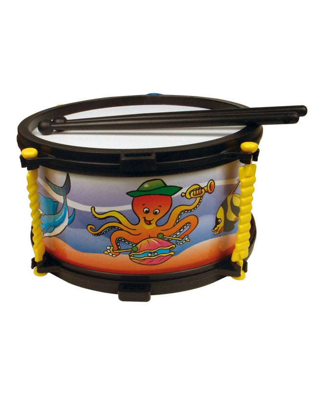 Reig plastic musical toy drum with colorful fish design, suitable for children's music and play activities.