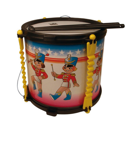 Reig muziek speelgoed voor kinderen, plastic speelgoed trommel with colorful drum surface and handle, suitable for young children.