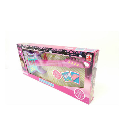Pink children's toy guitar by Reig, a colorful musical instrument for kids, perfect for playing and learning music.